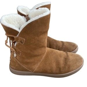 Brown Suede Leather Koolaburra by UGG Ankle Boots Lace Up Sz 9 M